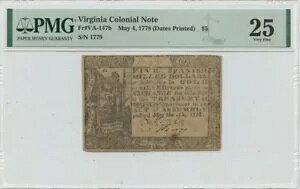 5  4  $5 o[WjAAn 1778 (t) VA-147b PMG 25