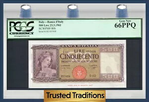 TT PK 80b 1961 C^A 500  PCGS 66 PPQ WF VgbvNẌiI