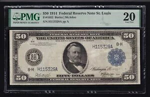 US 1914 $50 FRN �Z���g���C�X �m�[�g �o�[�N/�}�J�h�D FR 1052 PMG 20 VF (329)
