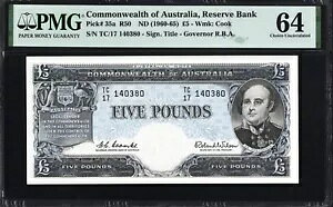 I[XgA 5 |h P35a R50 1960-65 N[Y EB\ PMG64 UNC  10 iO