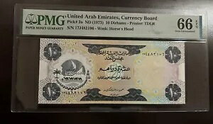 Au񒷍AM UAE 1973 10 fBn P3a GEM UNC PMG 66 EPQ ɗǂO[h