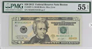 PMG 55 EPQ $20 2013 FR#2097 - �{�X�g�� (MAB �u���b�N) ���I�X / �����[ (�~���[ SN)