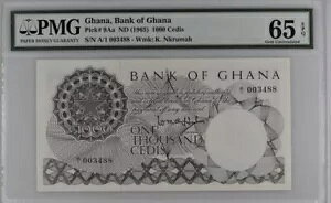 �K�[�i 1000 �Z�f�B�X ND(1965) P9A UNC / PMG GEM65EPQ