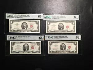 4 連続 2.00 Us Notes 1963-A Star Notes PMG 66 EPQ Gem 未流通?