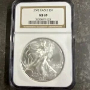 BCG 2002 $1 �A�����J�� �V���o�[ �C�[�O�� NGC MS69 ASE �V���o�[ �C�[�O�� �N���V�b�N �u���E�� ���x��