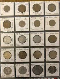 フランス外国コインコレクション (ほとんど異なるコイン170枚) 平均状態