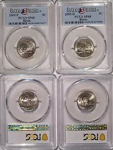 2005 P&D �o�C�\�� �W�F�t�@�[�\�� �j�b�P�� 5c PCGS SP68 �T�e���d�グ 2 �R�C�� �Z�b�g