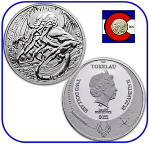 2021 Tokelau The Great Old One: �N�g�D���t 1 �I���X �V���o�[ $2 �R�C�� - H.P.�����N���t�g