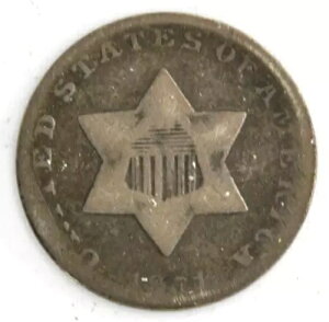 米国 1851 年 3 セント銀片 75% シルバー フィラデルフィア造幣局コイン