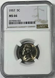 1957 Jefferson 5C NGC MS66 (#18055) fGȔhȃRCB FS𓦂ƂłBtbVz[h