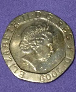 20 ペンス コイン 2009 非常に希少な収集品です。エリザベス2世コイン