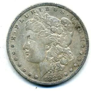 1880 P VF ���[�K�� �h�� �f�G�Ȕ��ɏ㎿�ȕč� 90% �V���o�[ �I���W�i�� ���A�� �R�C�� #345