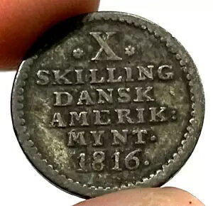 1816 �V���o�[ USVI �f���}�[�N���C���h���� 10 �X�L�����O �t���f���b�N 6 �� �R�C�� �󏭃^�C�v
