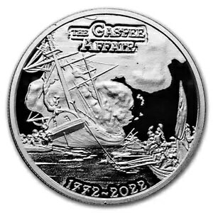 2022 1 oz Ag $1 American Rev 250th Anniv Gaspee Affair Prf