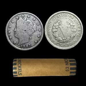 1883-1912 リバティ V ニッケル - 40 コインロール - 全日付 - 平均流通枚数