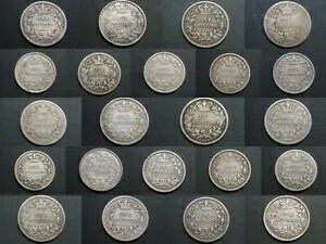 Victoria Early Young Head Silver Shillings 1838-1862 Selected F-VF ���j���[������