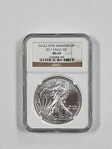 2011 Silver Eagle �� NGC �ɂ�� MS69 �Ƃ��ĔF�� ���������[�X 25 ���N