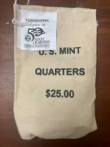 米国造幣局 $25.00 未流通バッグ ミシシッピ州 (D) デンバー造幣局