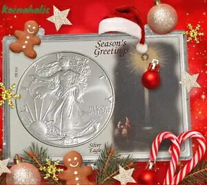 2024 $1 �A�����J�� �V���o�[ �C�[�O�� SEASON'S GREETINGS �R�C���z���_�[�t��