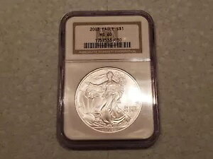 2003 1 �I���X �t�@�C�� �V���o�[ $1 �A�����J�� �C�[�O�� �R�C�� (NGC / MS 69)