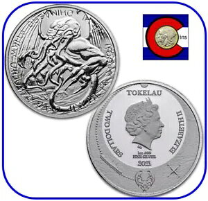 2021 Tokelau The Great Old One: �N�g�D���t 1 �I���X �V���o�[ $2 �R�C�� - H.P.�����N���t�g