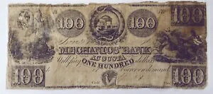 ca1854 $100 Mechanics Bank - W[WABI[KX^