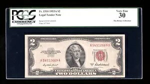DBR 1953-A $2 @_1510 PCGS 30 VA A54512669A