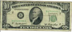 1950A 10$ 連邦準備券 - グリーン シール - IBP/GMH B67426106E - #13641