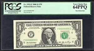 FRB 1933-F 2006 $1 FW FRN Ag^AW[WABu[ VA #6890v PCGS -64PPQ