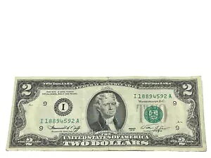 米国 1976 $2.00 連邦準備金紙幣、非常に上質、S/N I 18894592 A (#531)