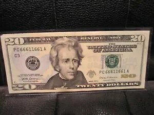2017A 20 ドル紙幣「PC 66611661 A」ペンシルバニア州フィラデルフィア*