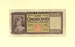 C^A C^A 500  1947 P-80a VF++ REPUBLIC BANCA D'ITALIA C^As