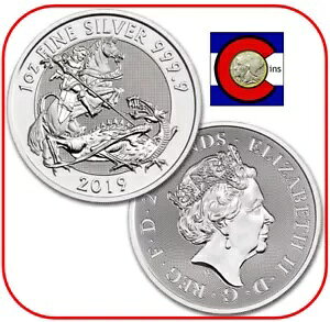 2019 英国ヴァリアント セント ジョージ ?2 1 オンス銀貨 カプセル入り