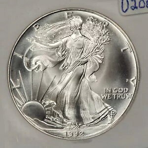 1992 1 �I���X �A�����J�� �V���o�[ �C�[�O�� - PQ �� - �u���E�� ���x�� NGC MS 69 - SKU-U2006