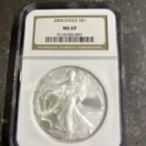 BCG 2004 $1 �A�����J�� �V���o�[ �C�[�O�� NGC MS69 ASE �V���o�[ �C�[�O�� �N���V�b�N �u���E�� ���x��
