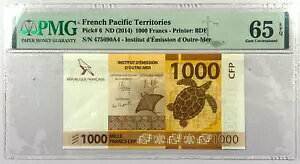 2014 tXmn 1000 t PMG 65 WF UncEPQ Note-Sea Turtle-P6