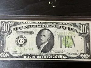 1934 年 10 ドル連邦準備銀行紙幣シカゴ通貨紙幣 G15461470A