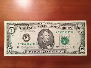 1988A レア ファイブ $5 ダラス (K) Fed Res Note - - Fr 1980-K クリスプ AU - K71509577B