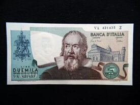 1983年 イタリア紙幣 2000ポンド ガリレオ UNC GEM ブルー バラエティ 高品質連続