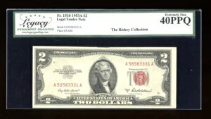 DBR 1953-A $2 @_1510 KV[ XF 40 PPQ VA A56583331A
