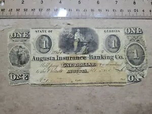 ????Obsolete Bank Augusta Insurance & Banking 1 h 1862  073023-13