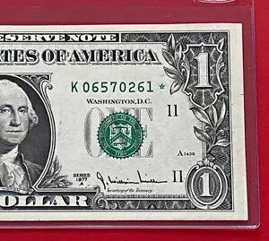 1977 年 スターノート 1 ドル紙幣 (ダラス K) 未流通