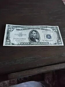 1953-A 銀証書 5 ドル紙幣 ブルー シール紙幣