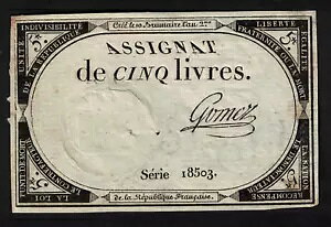 Assignat 5 livres du 10 Brumaire An 2 �t�����X���a������ 18503