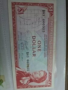 東カリブ通貨管理局 1965 年 1 ドル紙幣