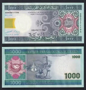 モーリタニア紙幣 1000 ウギア 2004 P.-13a FDS/UNC