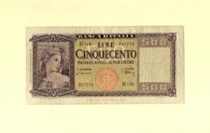 C^A C^A 500  1947 P-80a VF++ REPUBLIC BANCA D'ITALIA C^As