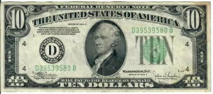 1934C 10$ AM - O[ V[ - WAJ/JWSy D39539580B - #13617