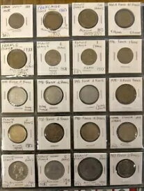 フランス外国コインコレクション (ほとんど異なるコイン170枚) 平均状態
