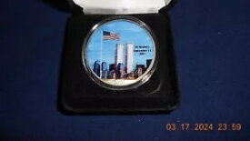 2001 ツイン タワーズ アメリカン シルバー イーグル 1 トロイ オンス 0.999 ファイン シルバー カラーライズド コイン